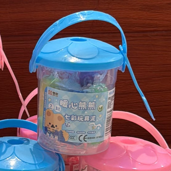 Colorful Play Dough Bucket with Molds